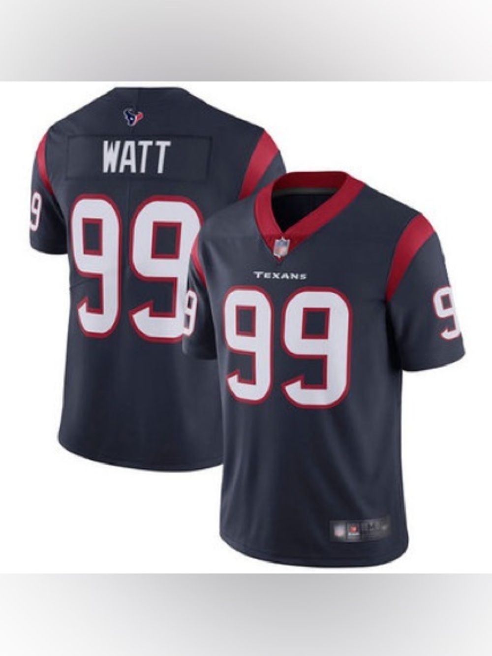 NFL Texans J.J. Watt #99 Navy Blue and Red Jersey